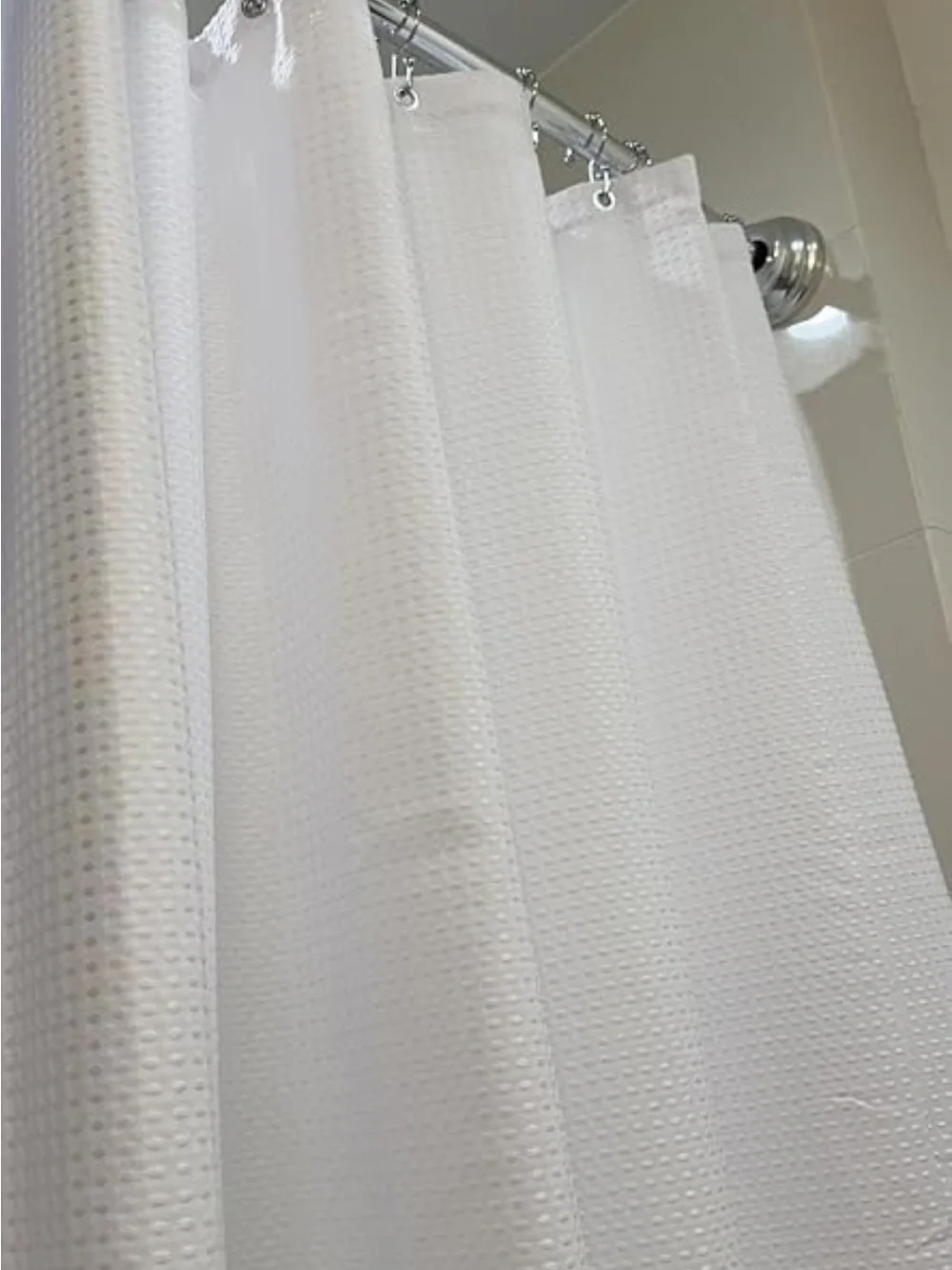LaCyan Waterproof Waffle Shower Curtain, 258GSM Heavy Duty 3 Piece Set